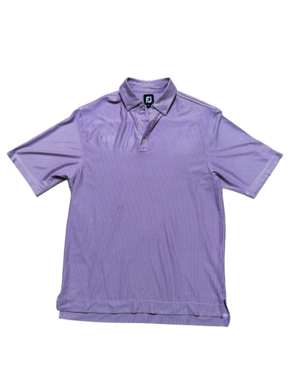 FootJoy Men’s Golf Polo Shirt Purple White Stripe Performance Large